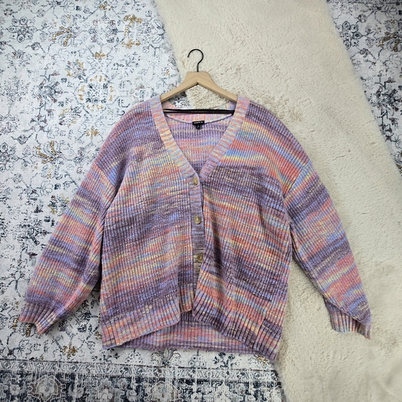 Torrid Drop Shoulder Cardigan Spacedye Plus Size 3 - Picture 2 of 10